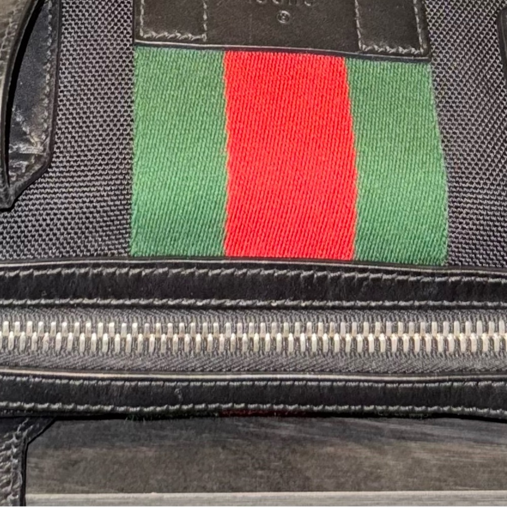 GUCCI  
🔥 Pre-Loved Black Techno Canvas Web Duffle - Picture 8 of 14
